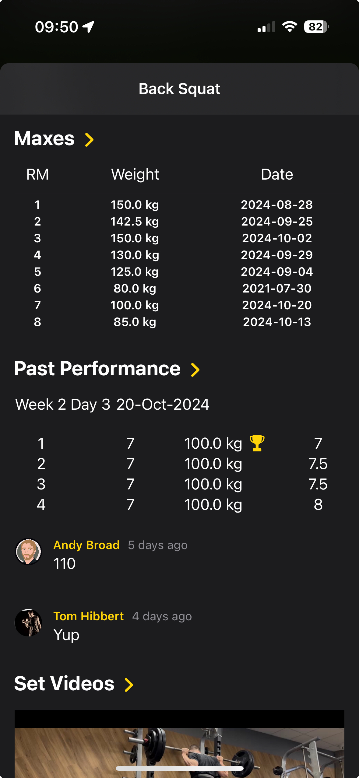 
          iOS workout overview screenshot