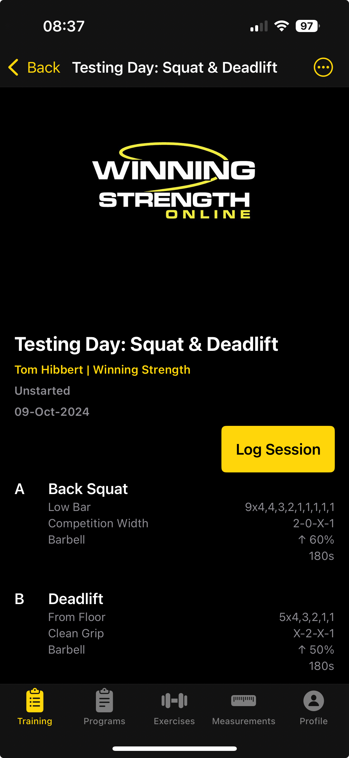 
          iOS workout overview screenshot