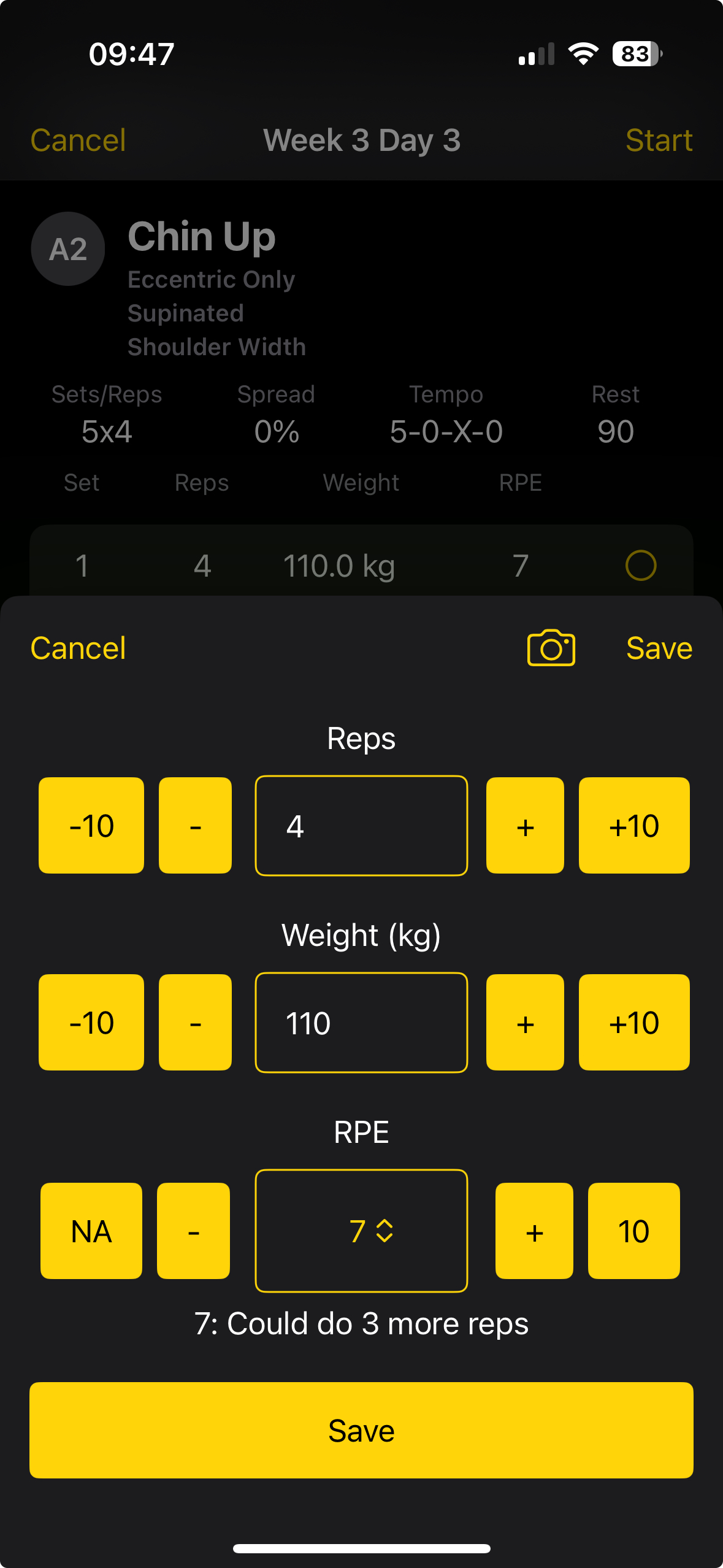 
            iOS workout overview screenshot